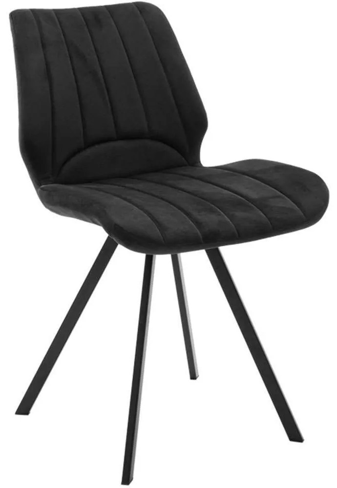 Καρέκλα Sabia 058-000075 46x55x80cm Black Βελούδο, Μέταλλο