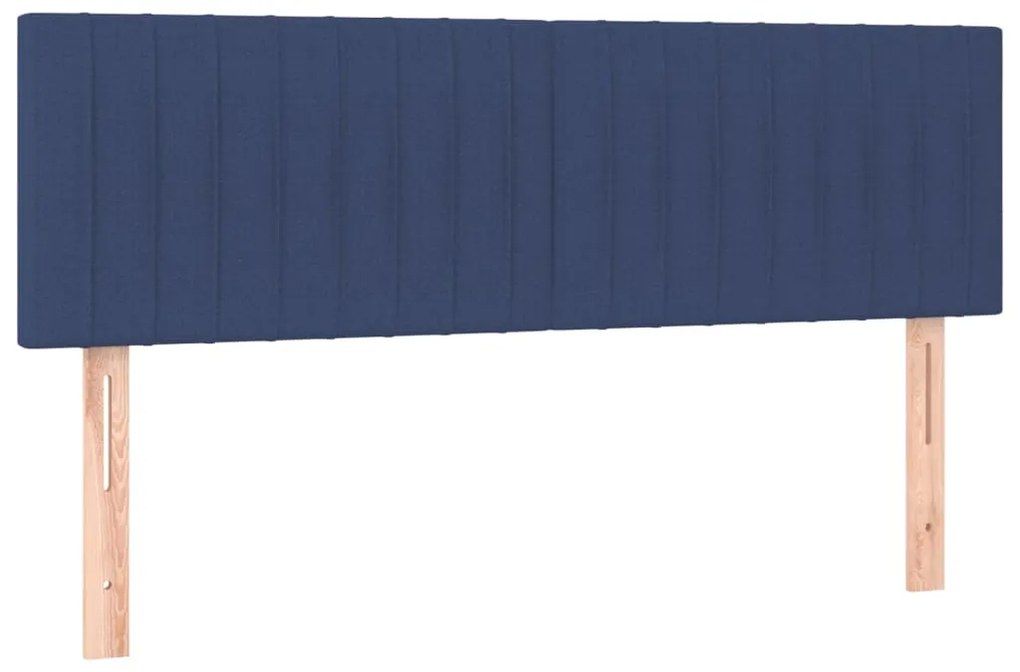 Κρεβάτι Boxspring με Στρώμα Μπλε 140x190 εκ. Υφασμάτινο 3126403