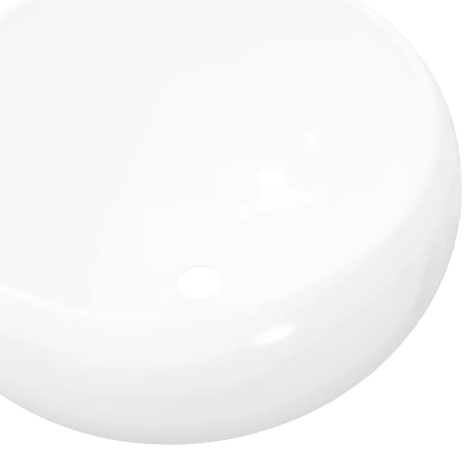 vidaXL Νιπτήρας Στρογγυλός Λευκός 40 x 15 εκ. Κεραμικός