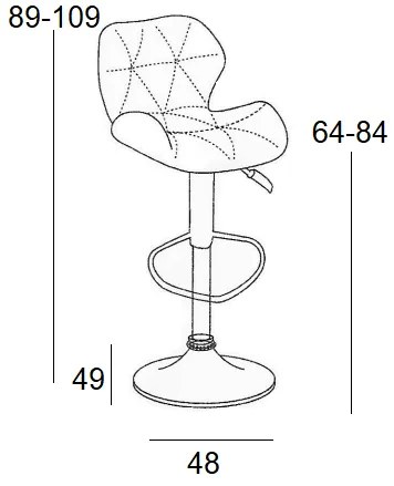 BAR91 BLACK PUΣKAMΠO ΜΕ ΑΜΟΡΤΙΣΕΡ 39X39X60-81/80-101εκ. (Σετ 2 ΤΕΜ)