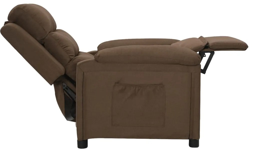 vidaXL Πολυθρόνα Ανακλινόμενη Καφέ Υφασμάτινη