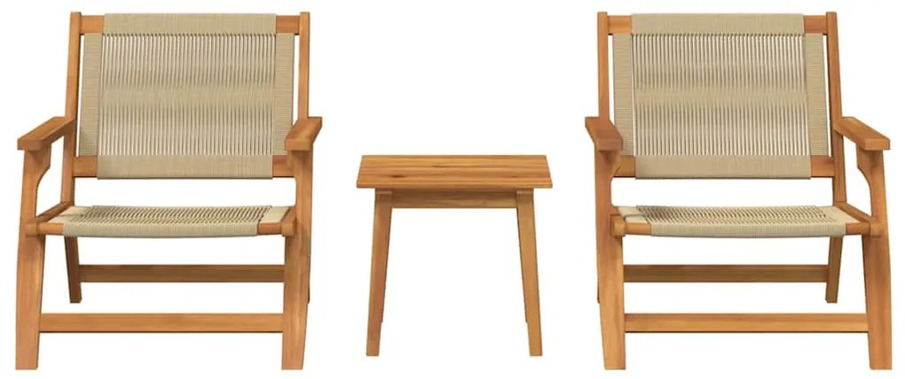 vidaXL Κήπου Καρέκλες με Τραπέζι 3 pcs Μπεζ Στερεό Ξύλο Ακακίας