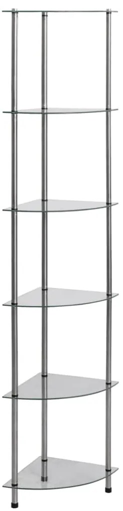 vidaXL Ραφιέρα 6 Επιπέδων Διαφανής 30 x 30 x 160 εκ. από Ψημένο Γυαλί