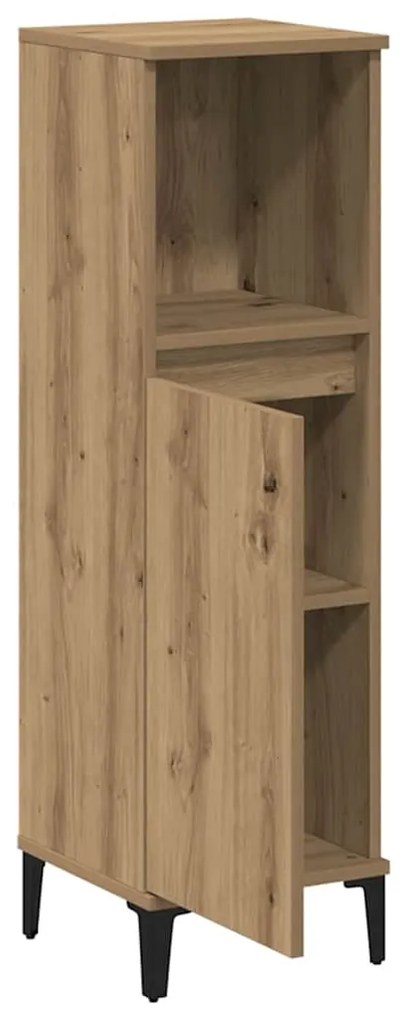 vidaXL Ντουλάπι μπάνιου Δρυς τεχνίτης 30x30x100 cm Κατασκευασμένο ξύλο