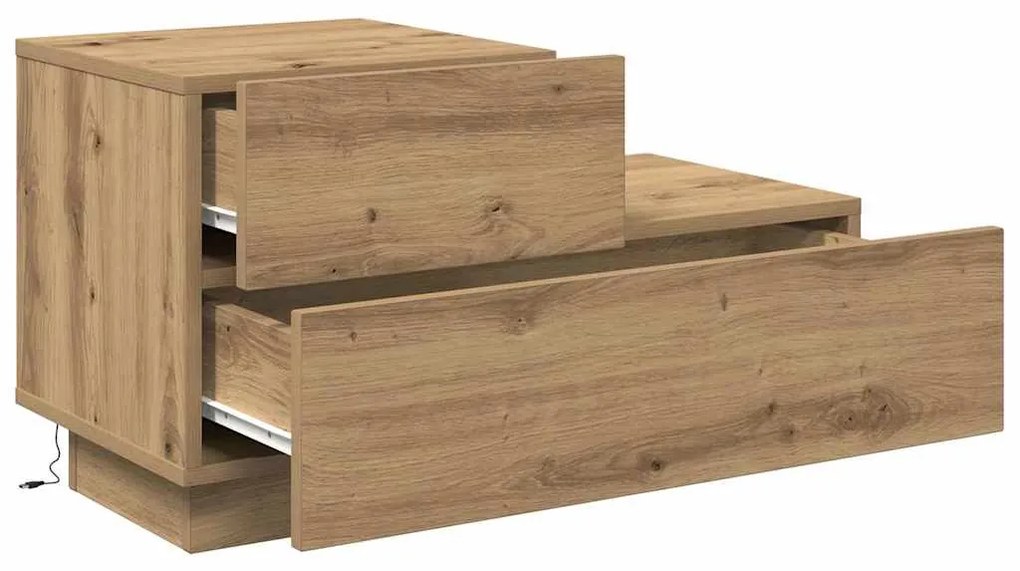 vidaXL Κομοδίνο artisan δρυς 70 x 36 x 40.5 εκ. Επεξεργασμένο ξύλο
