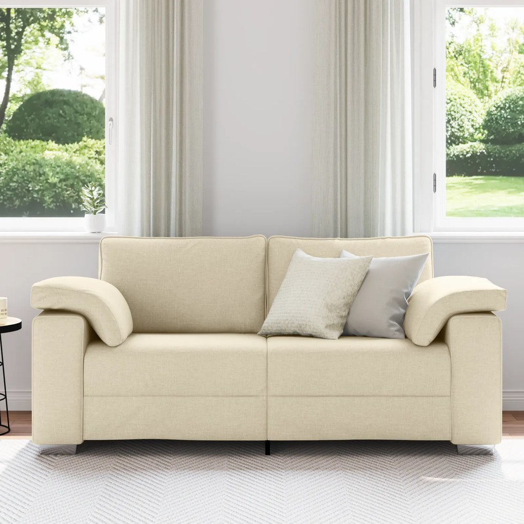 vidaXL Καναπές Loveseat Κρεμ 140 εκ Υφάσματος