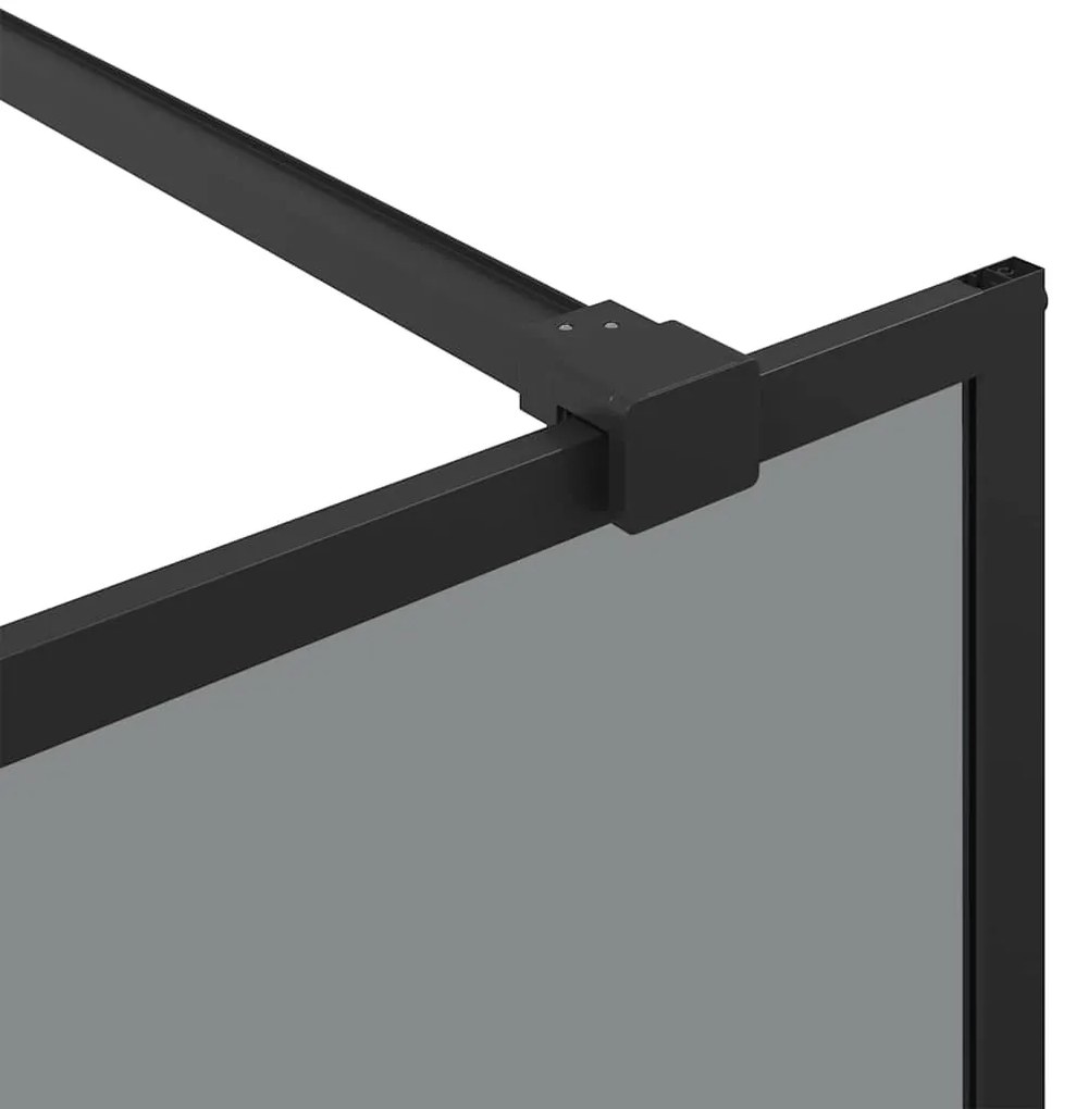 vidaXL Τοίχος Ντους Walk-in Μαύρο 80 x 195 cm σκληρυμένο γυαλί