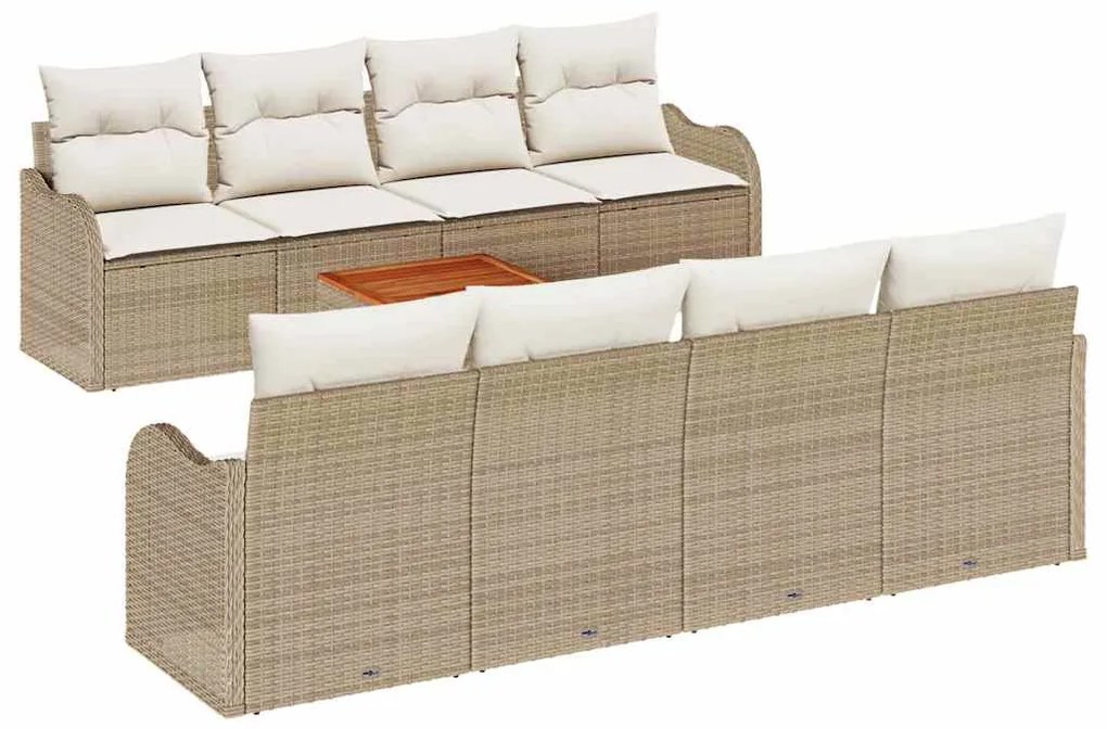 vidaXL Σετ Καναπέ Κήπου 9 pcs Beige, λευκό