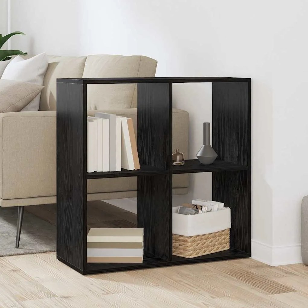 vidaXL Βιβλιοθήκη Μαύρη δρυς 69.5 x 29 x 69.5 εκ Επεξεργασμένο ξύλο