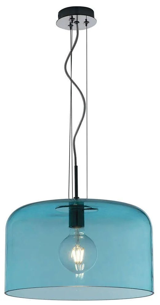 Φωτιστικό Οροφής Gibus I-GIBUS-S40 BLU 1xE27 Φ40cm 150cm Blue Luce Ambiente Design Glass
