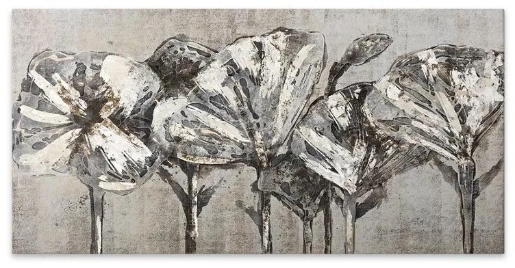 Megapap Πίνακας Σε Καμβά "White Flowers" Ψηφιακής Εκτύπωσης 120x60x3εκ.