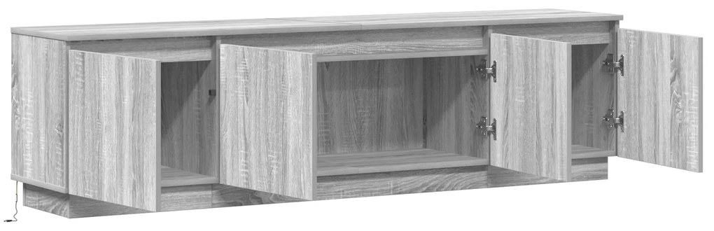 vidaXL Ντουλάπι ΤV με LED Γκρι Σονόμα 180x38x49 cm Επεξεργασμένο Ξύλο