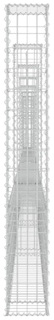 Συρματοκιβώτιο σε U Σχήμα με 8 Στύλους 860x20x150 εκ Σιδερένιο - Ασήμι