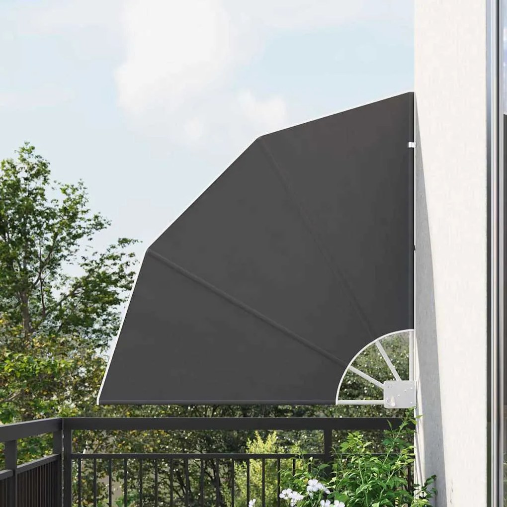 vidaXL Αδιάφανο σκίαστρο μπαλκονιού Μαύρο 115 x 115 εκ ύφασμα