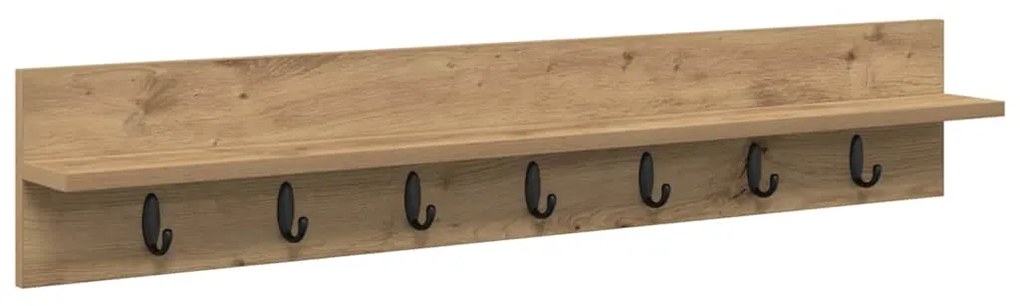 vidaXL Τοίχου Κρεμάστρα με ράφι artisan δρυς 100 x 10.5 x 18 εκ