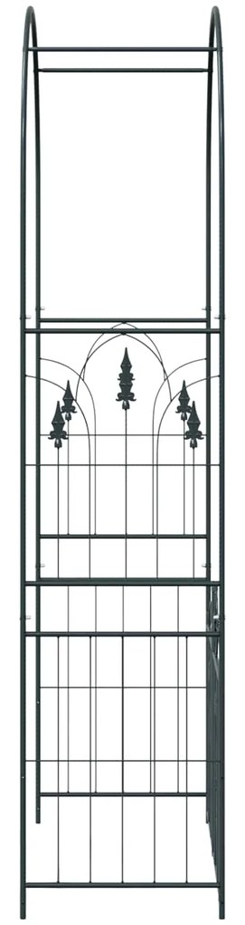 vidaXL Κήπος Αψίδα με κλειδαριά Μαύρο 102 x 50 x 218 εκ.