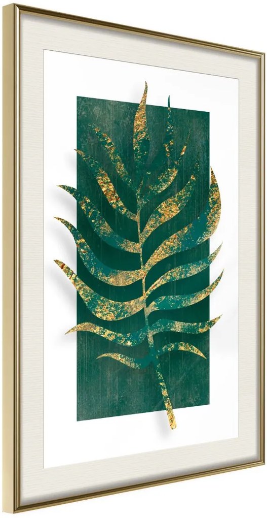 Αφίσα - Gilded Palm Leaf - 20x30 - Χρυσό - Με πασπαρτού