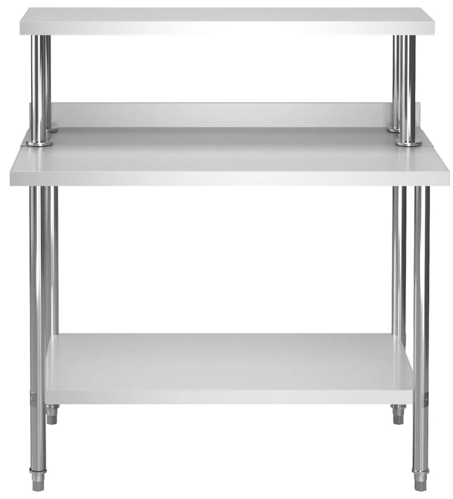 vidaXL Τραπέζι Εργασίας Κουζίνας με Ράφι 120x60x120 εκ. Ανοξ. Ατσάλι