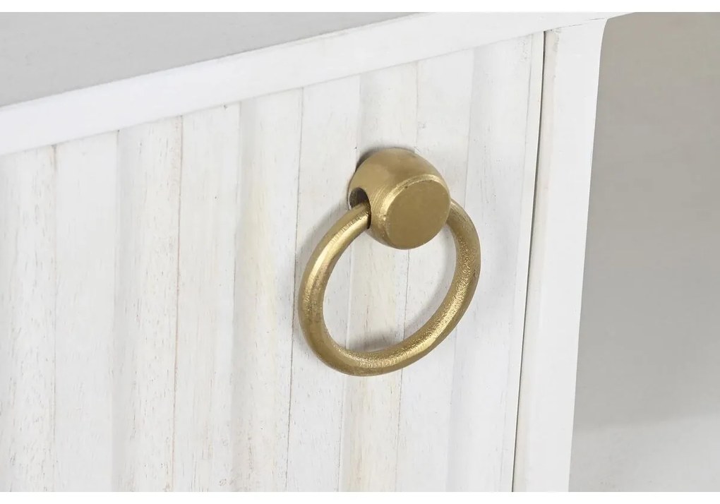Τηλεόραση DKD Home Decor Χρυσό Μέταλλο Λευκό Ξύλο από Μάνγκο 120 x 40 x 60 cm