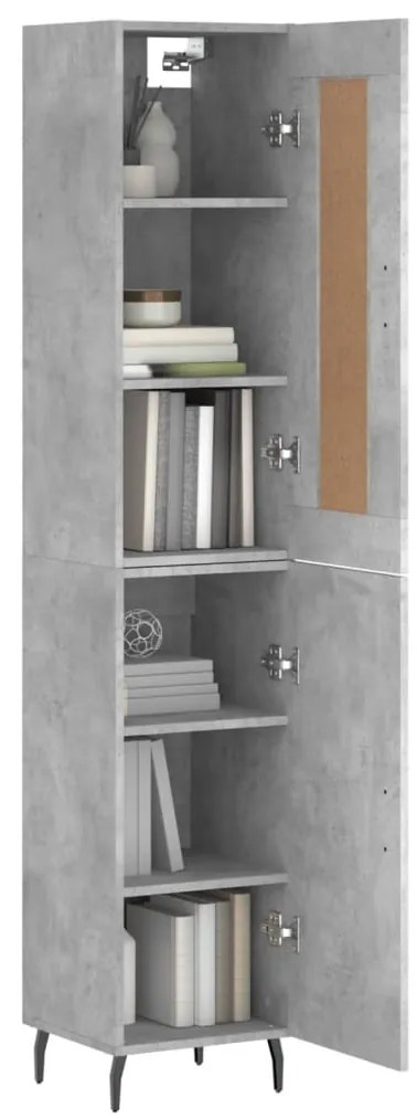 vidaXL Ντουλάπι Γκρι Σκυροδέματος 34,5x34x180 εκ. Επεξεργασμένο Ξύλο
