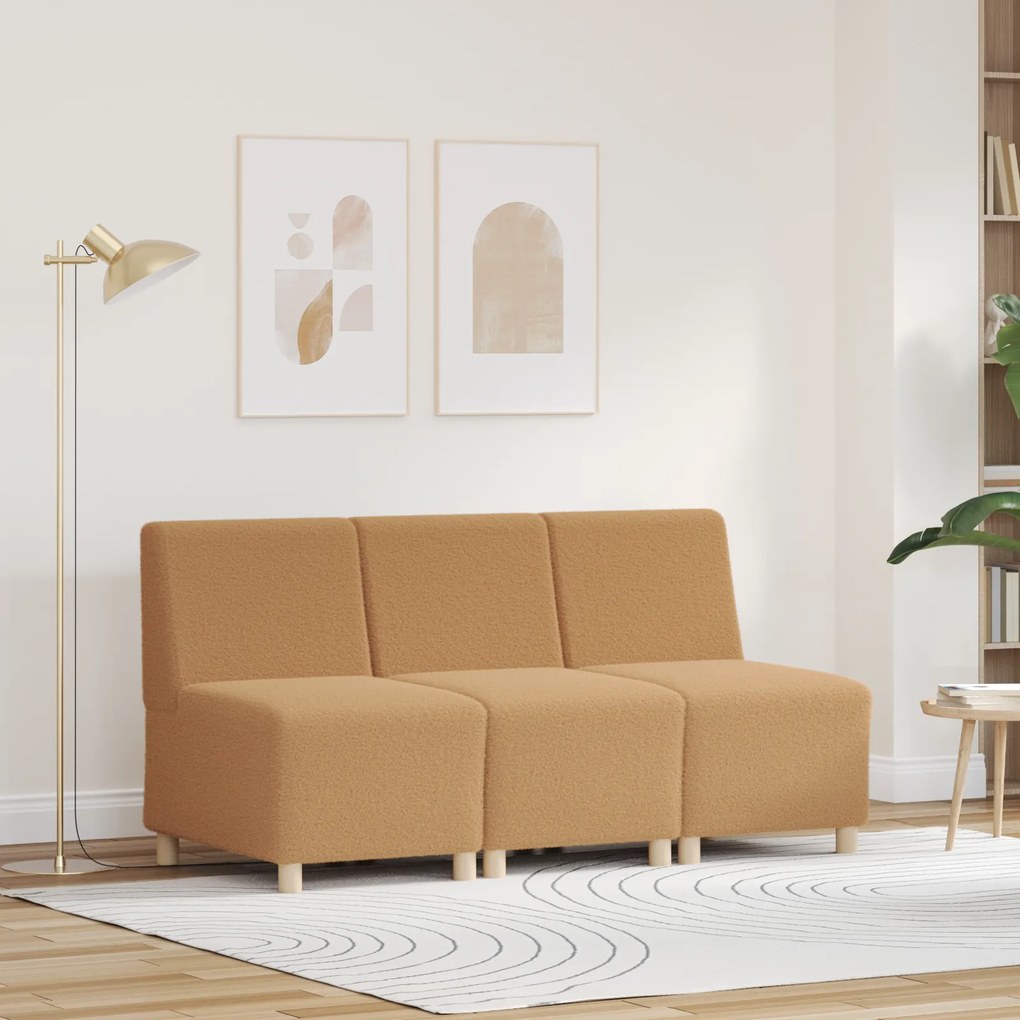vidaXL Καθίσμα Σαλονιού 3 pcs Μπεζ 55 x 74 x 82 εκ. Βελούδο