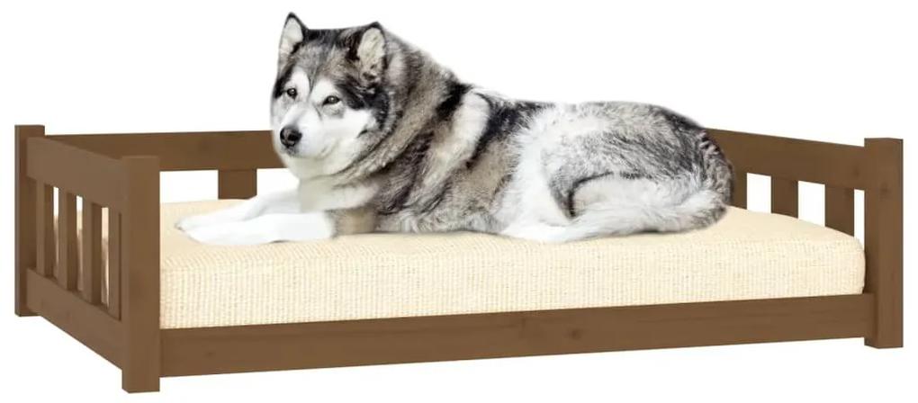Κρεβάτι Σκύλου Μελί 105,5 x 75,5 x 28 εκ. από Μασίφ Ξύλο Πεύκου - Καφέ