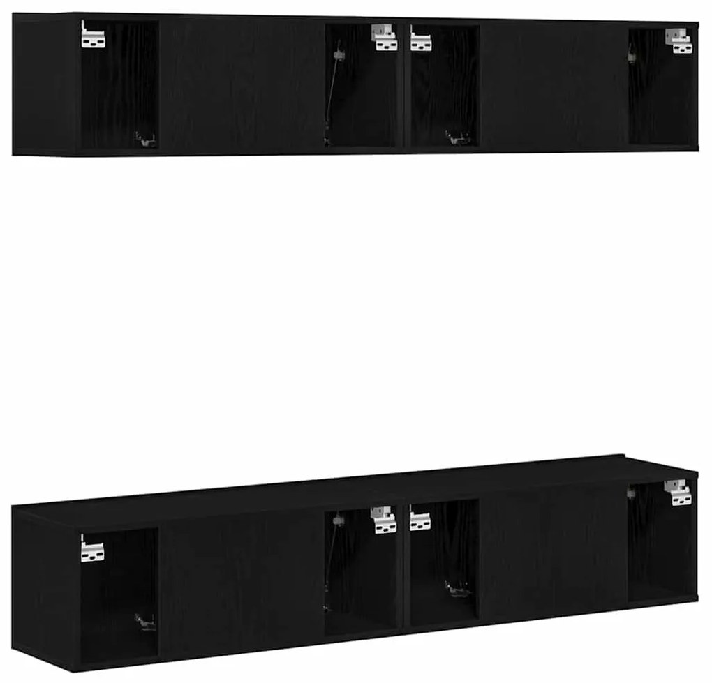vidaXL Σετ επίπλου τηλεόρασης 4 pcs Μαύρη δρυς 80 x 30 x 30 εκ