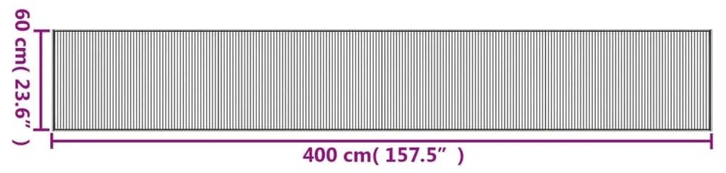 Χαλί Ορθογώνιο Μαύρο 60 x 400 εκ. Μπαμπού - Μαύρο