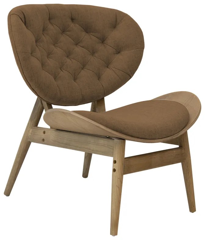 Intrahome Πολυθρόνα relax Udalle Intrahome μασίφ ξύλο καρυδί-ύφασμα καφέ 77x70x82εκ | SKU: INTRAPA-278111120