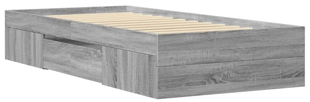 vidaXL Πλαίσιο Κρεβατιού Γκρι Sonoma 75x190 εκ. Επεξεργασμένο Ξύλο