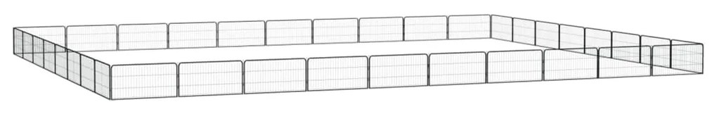 Παρκοκρέβατο Σκύλου 36 Πάνελ Μαύρο 100x50εκ Ατσάλι Βαφή Πούδρας