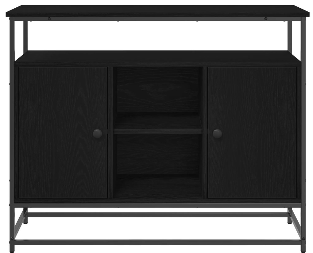 vidaXL Μπουφές Μαύρο Δρυς 100x35x80 εκ. Επεξεργασμένο Ξύλο και Ατσάλι