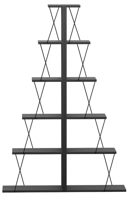 Βιβλιοθήκη mini Tars pakoworld ανθρακί-μαύρο 100x22x150εκ