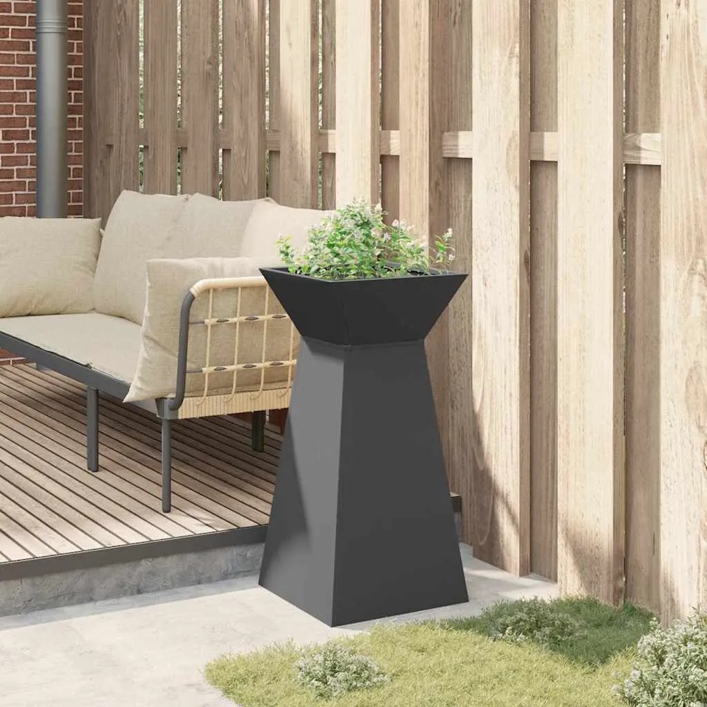 vidaXL Κηποθέτης με Κωνικό Κάλυμμα Μαύρος 35x35x73 εκ. από Χάλυβα.