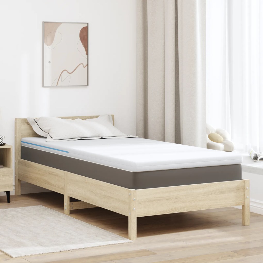 vidaXL Στρώματα Λευκό 90 x 190 cm 100% ύφασμα πολυεστέρα με τζακάρ