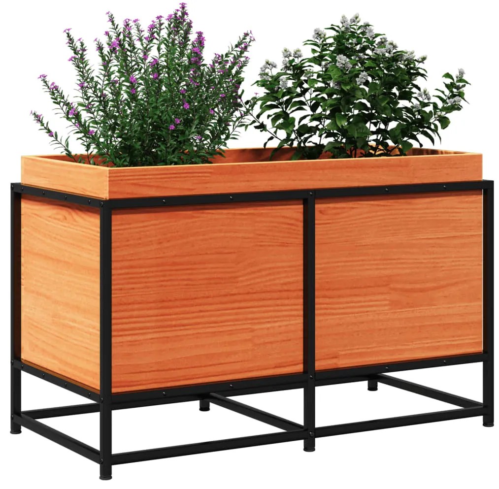 vidaXL Ζαρντινιέρα Καφέ Κεριού 80x40x50 εκ. από Μασίφ Ξύλο Πεύκου