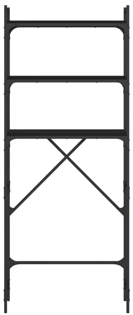 vidaXL Ραφιέρα Πλυντηρίου Μαύρη 67 x 25 x 163 εκ. από Επεξεργ. Ξύλο