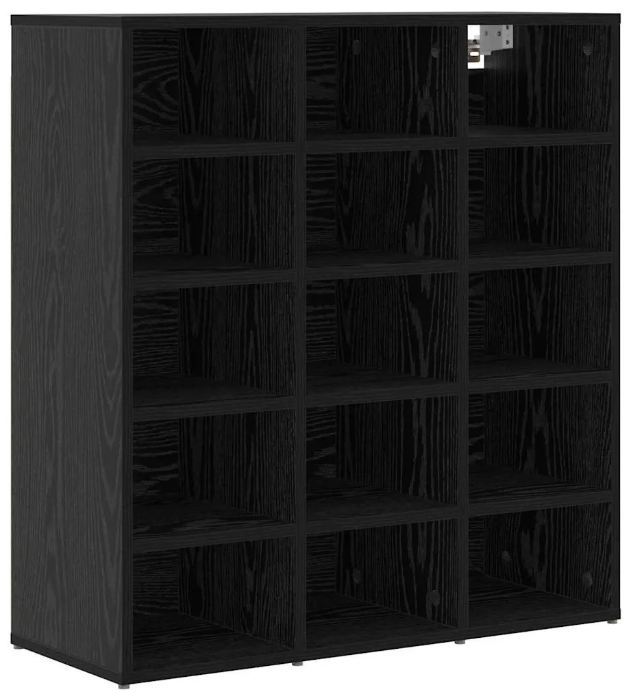 vidaXL Παπουτσοθήκη Μαύρη δρυς 77.5 x 30 x 83.5 εκ. Επεξεργασμένο ξύλο