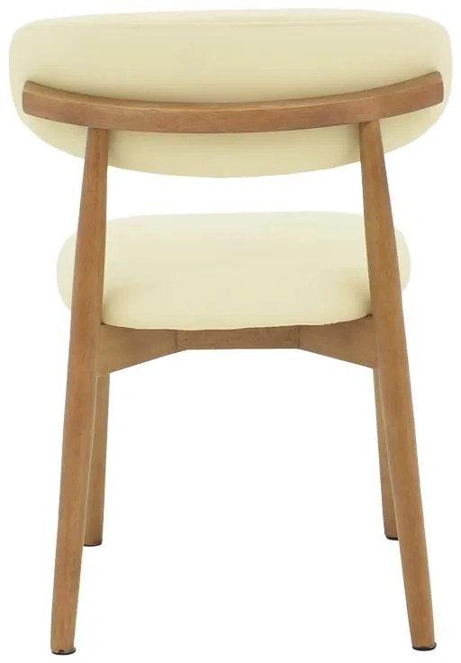 Καρέκλα Ubene rubberwood και pu σε καρυδί και μπεζ απόχρωση 46x58x79εκ 46x58x79 εκ.