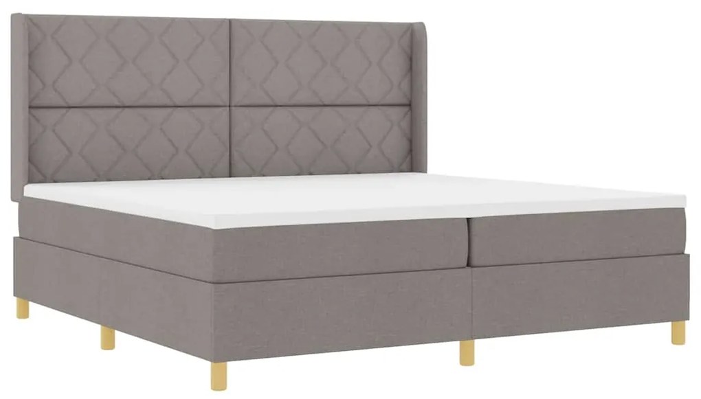 vidaXL Κρεβάτι με ελατήρια με στρώμα Taupe 200 x 200 cm ύφασμα