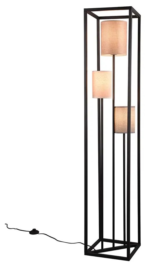 Φωτιστικό Δαπέδου Trio Lighting Ross 403100317 Μαύρο Ματ με Αμπαζούρ