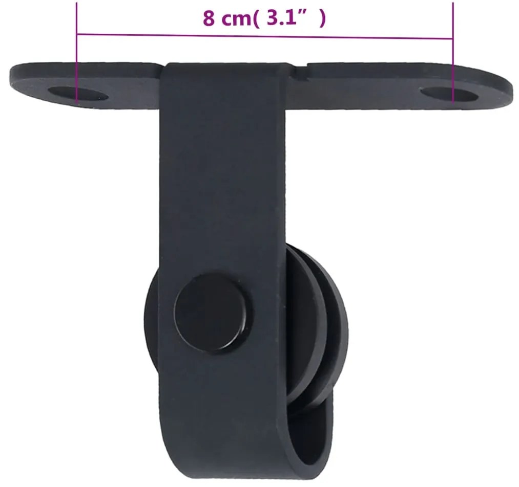 vidaXL Μηχανισμός Συρόμενης Πόρτας Μίνι 200 εκ. Ανθρακοχάλυβας