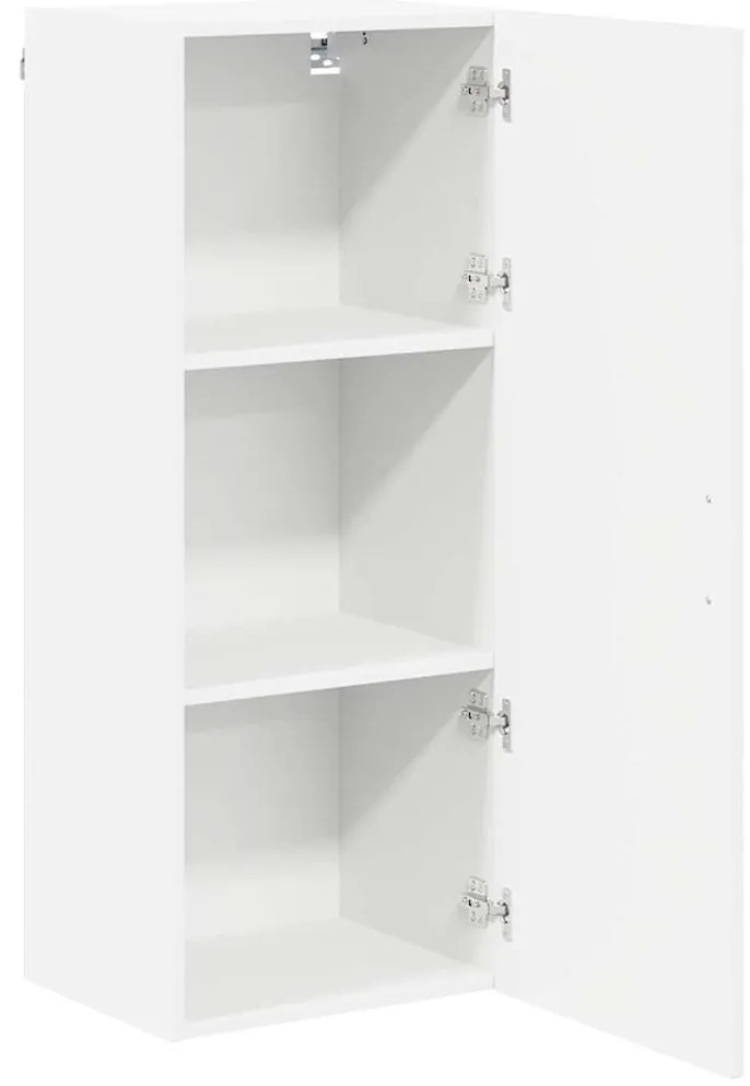 vidaXL Κρεμαστό ντουλάπι κουζίνας με ράφι Υψηλής γυαλάδας λευκό