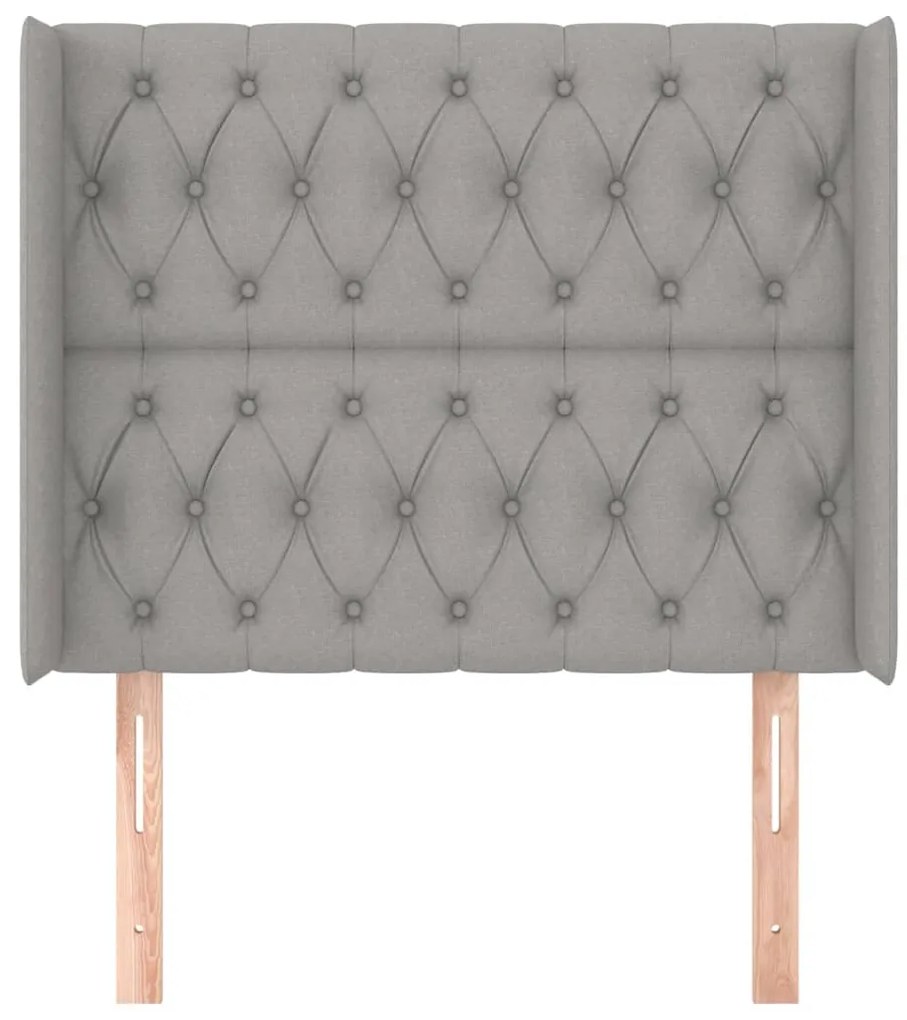 vidaXL Κεφαλάρι με Πτερύγια Ανοιχτό Γκρι 103x16x118/128 εκ. Υφασμάτινο