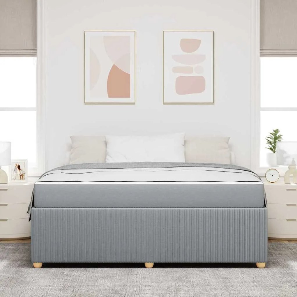 vidaXL Σκελετός Κρεβατιού Άλλο Ανοιχτό γκρι 180 x 200 cm ύφασμα