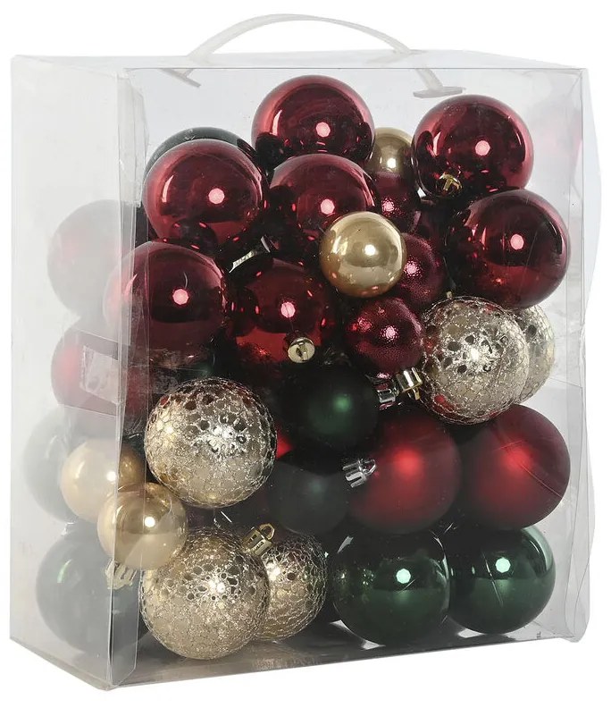 Χριστουγεννιάτικες μπάλες Home ESPRIT Κόκκινο Πράσινο πολυαιθυλένιο 27 x 12 x 25 cm (50 Τεμάχια)