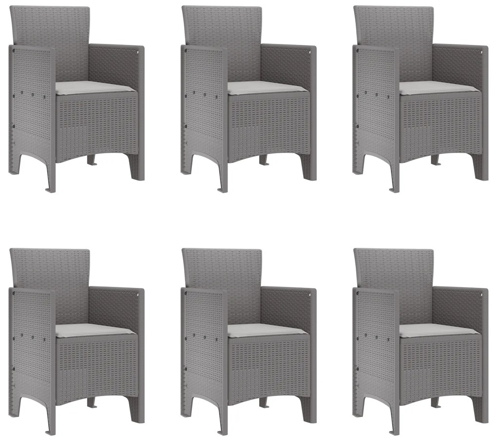 vidaXL Σετ Τραπεζαρίας Κήπου 7 pcs Ανοιχτό γκρι 200 x 100 x 73 εκ.