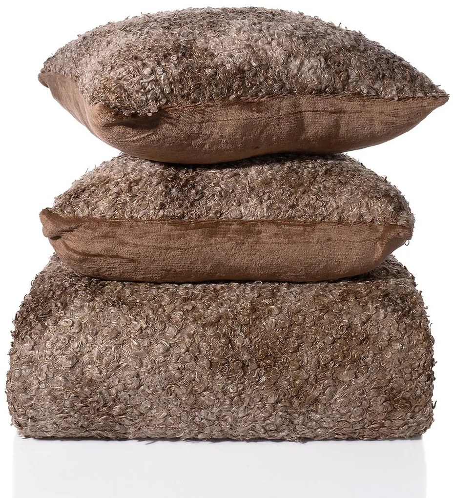 Γούνινη Διακοσμητική Μαξιλαροθήκη (45x45) Silk Fashion Astrakan Beige