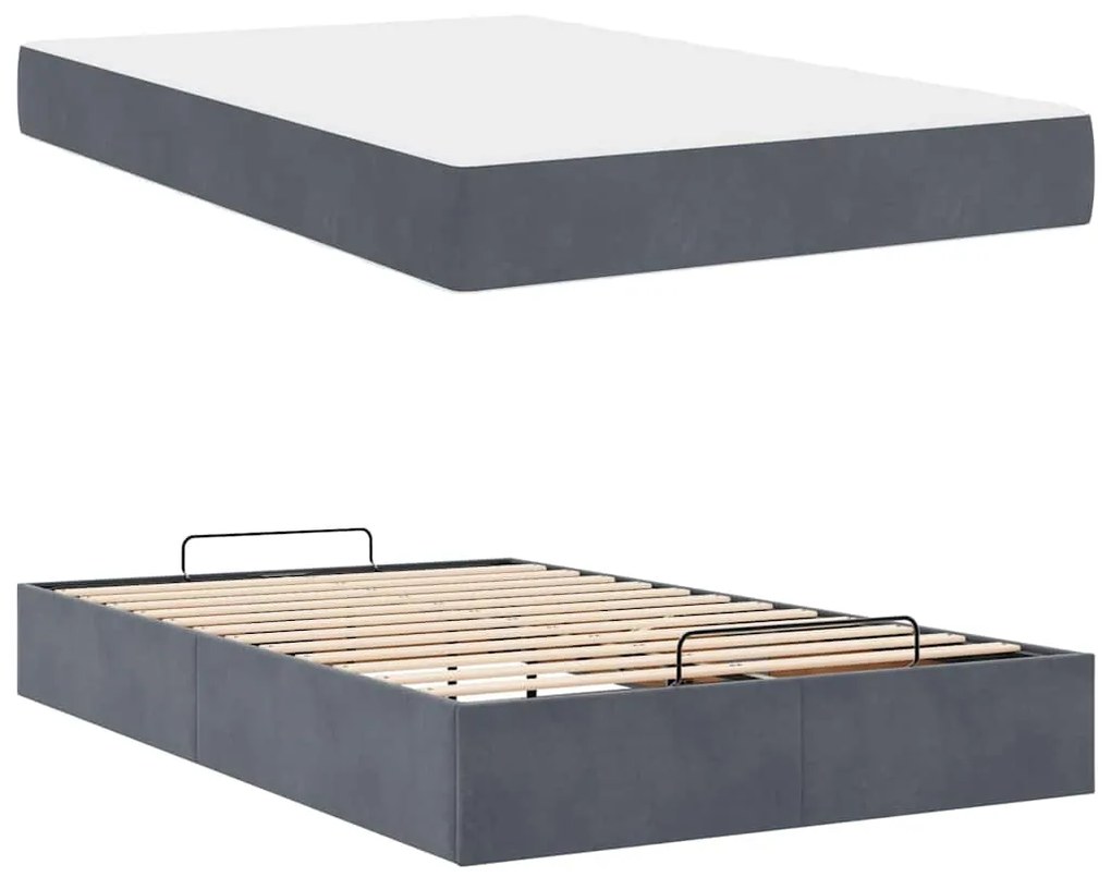 vidaXL Σκελετός Κρεβατιού Σκούρο γκρι 140 x 190 cm Βελούδο