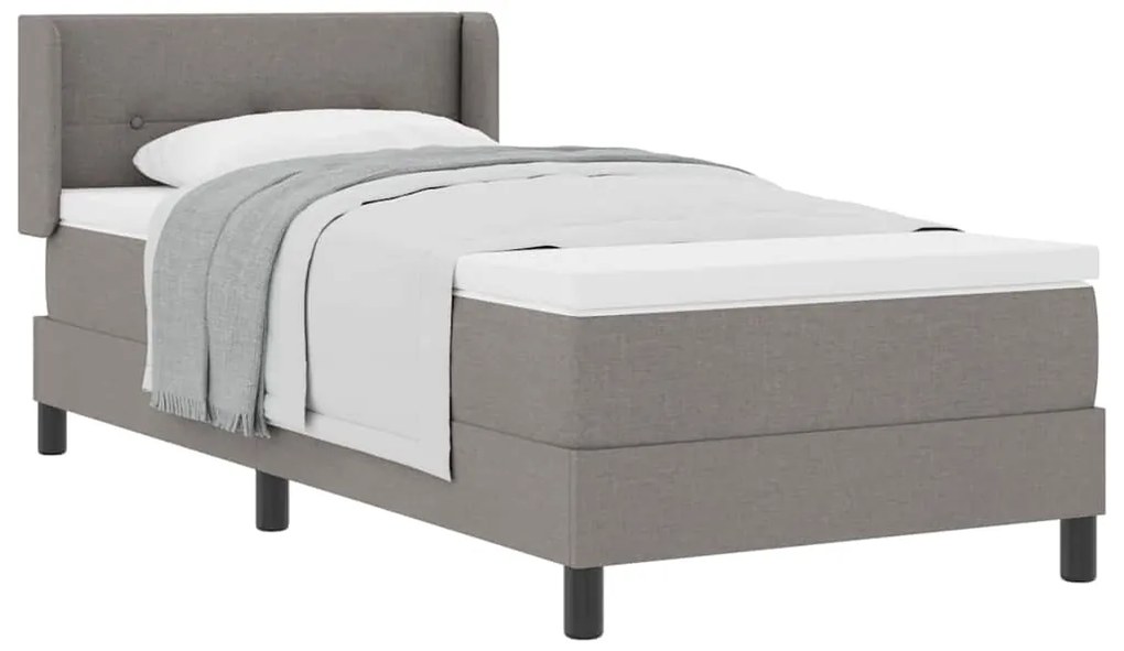vidaXL Κρεβάτι box spring με στρώμα με στρώμα Taupe 90 x 200 cm